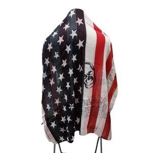 Patriotic Flag Skull Oversized Scarf